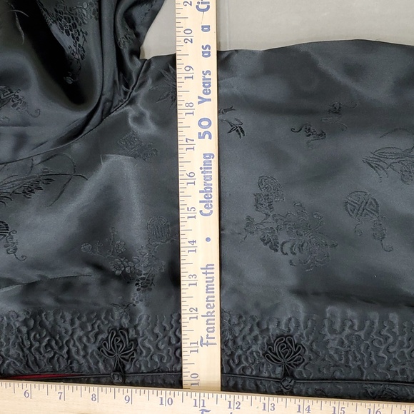 Peony Brand reversible jacket women's large fuchia black jacquard quilt oriental - Picture 8 of 15